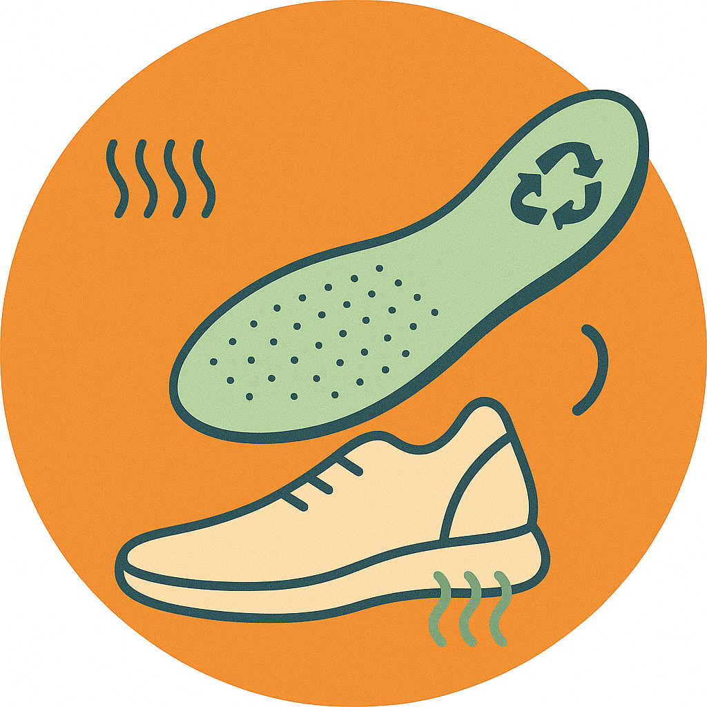 Diagrama técnico de las plantillas Starfit mostrando espuma de célula abierta